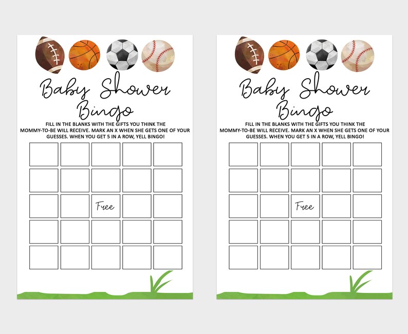 Sports Themed Baby Shower Game Pack Printable Baby Shower Etsy