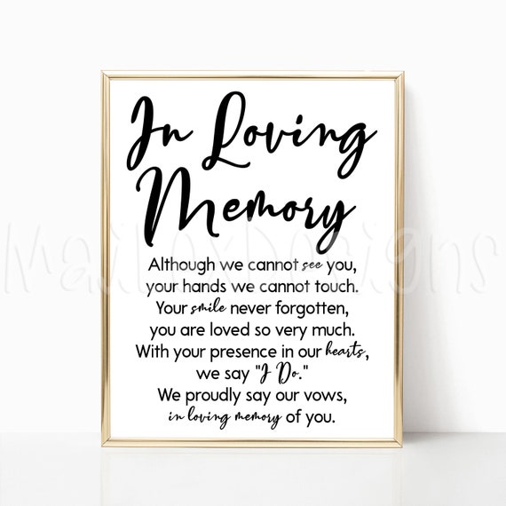 Instant Download Minimalist Wedding In Loving Memory Sign Modern Wedding Memorial Sign Printable Wedding Sign 007 Signs Home Decor Lifepharmafze Com