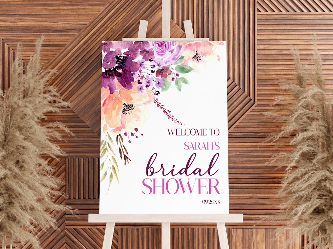 Bridal Shower Welcome Sign | Editable Easel Sign Poster Foam Board ...