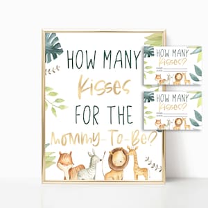 Raad eens hoeveel kussen de toekomstige mama zal zijn? Teken en raad kaarten, 8x10 babyshowerbord