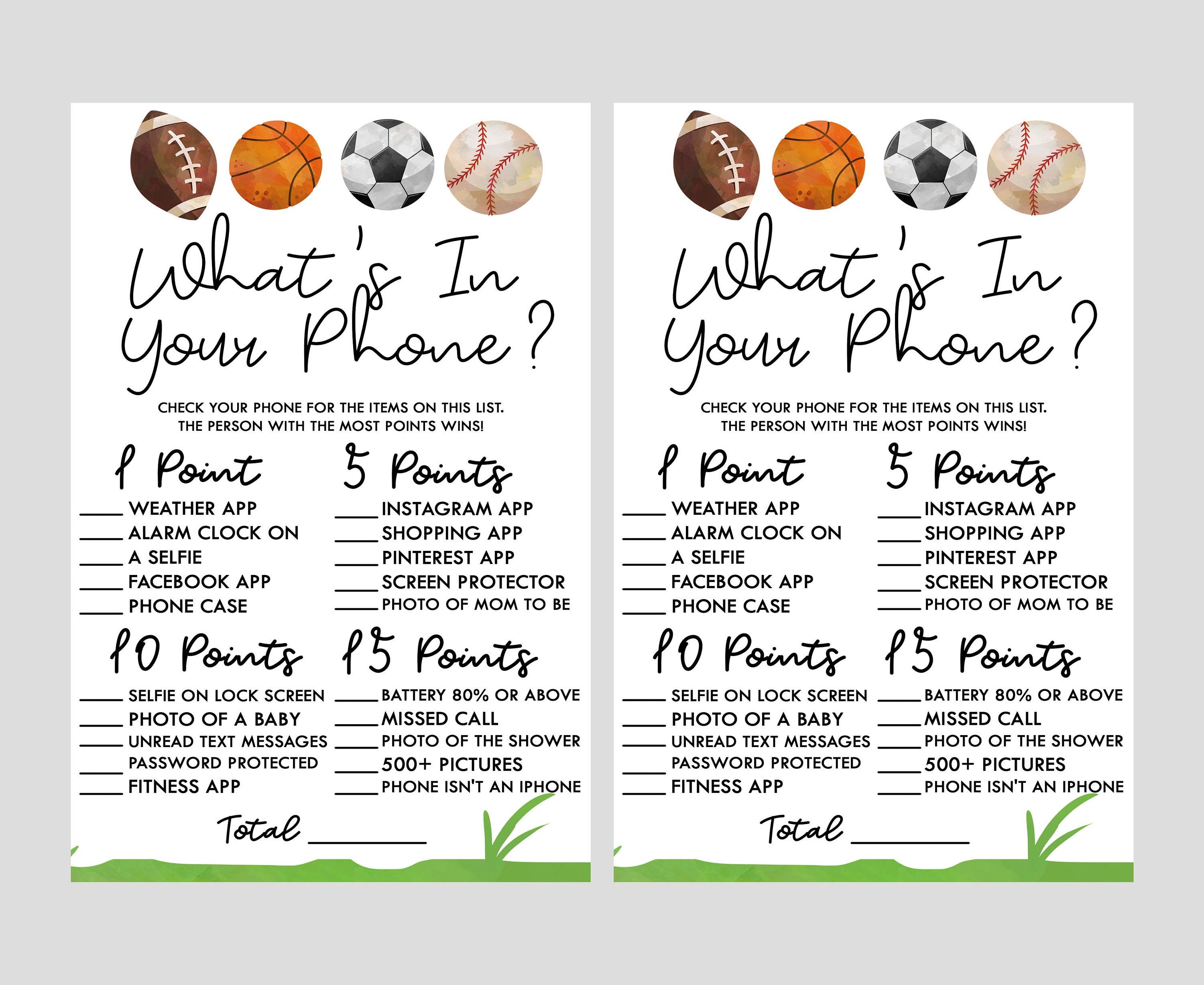 Sports Themed Baby Shower Game Pack Printable Baby Shower Etsy