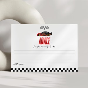 Advies voor de ouders om babyshowerkaarten te maken | Rode raceauto raceauto Verlaatadvieskaarten A6