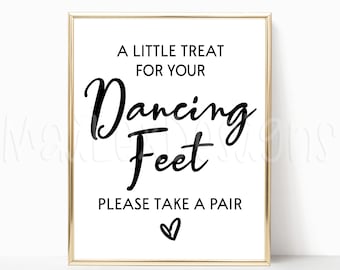 A Little Treat For Your Dancing Feet Wedding Sign, Flip Flop Sign, Extra Shoes Sign, Flat Shoe Sign, 8x10
