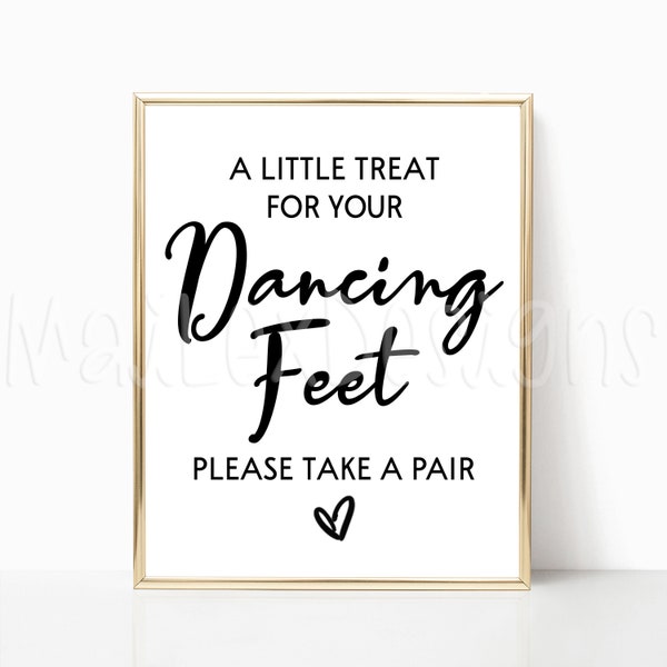 A Little Treat For Your Dancing Feet Wedding Sign, Flip Flop Sign, Extra Shoes Sign, Flat Shoe Sign, 8x10