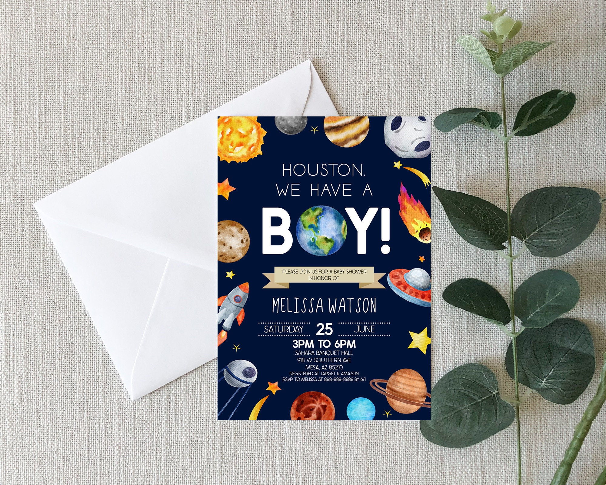 Houston We Have A Boy Baby Shower Invitations At Tayla Currey Blog