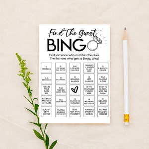 Find The Guest Bingo Bridal Shower Game