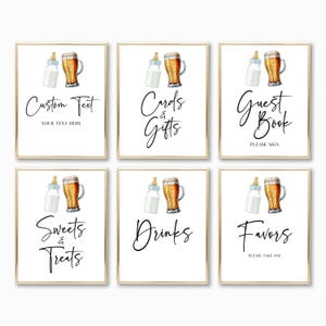 Er is een baby aan het brouwen! Bierfles babyshower feestbord set | 8 x 10 babyshowerborden | Bierbabyfles A94