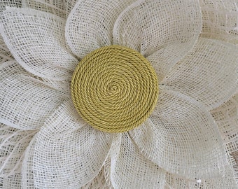 Gold Flower Wreath Centers, Flower Petal Center, Jute Rope Centers, Flower Center, Wreath Attachment, Centerpiece for Sunflower Wreath