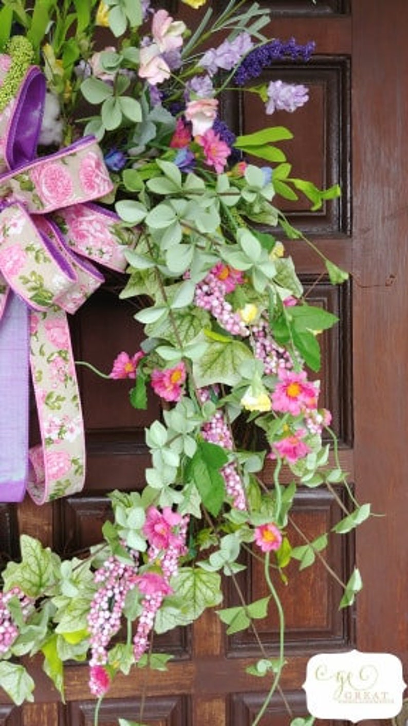 Floral Grapevine Wreath Grapevine Wreath Wine Grape Wreath Etsy