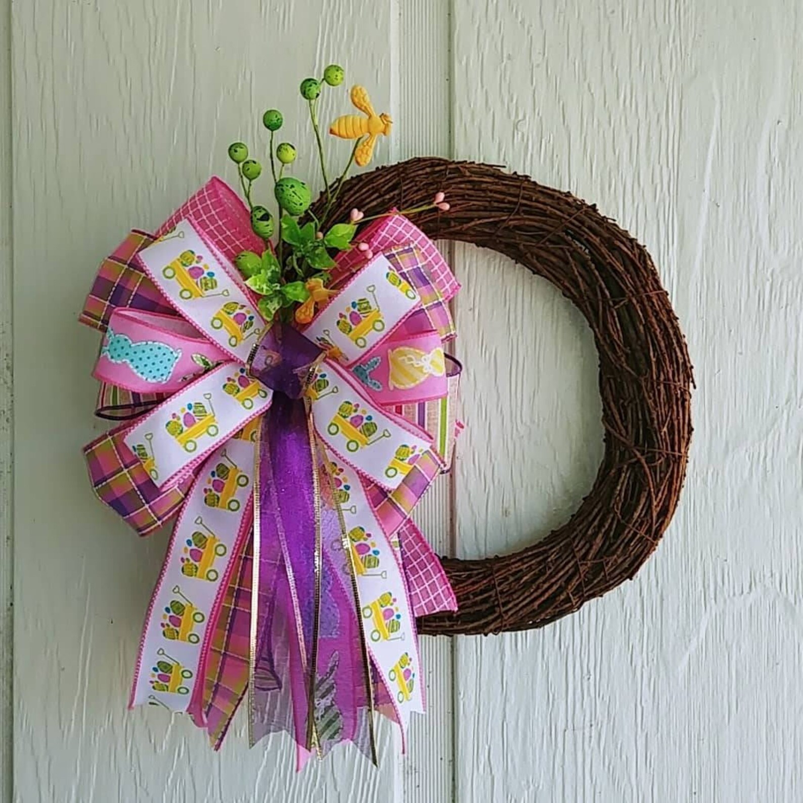 Easter Wreath Small Happy Easter Decoration Easter Front Etsy Easter wreath small happy easter decoration easter front etsy