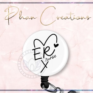 Emergency Room Nurse Badge Reel, ER Nurse ID Badge Holder, Emergency Department Badge Reel, Emergency Nurse Badge Holder