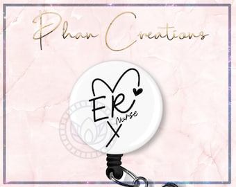 Emergency Room Nurse Badge Reel, ER Nurse ID Badge Holder, Emergency Department Badge Reel, Emergency Nurse Badge Holder
