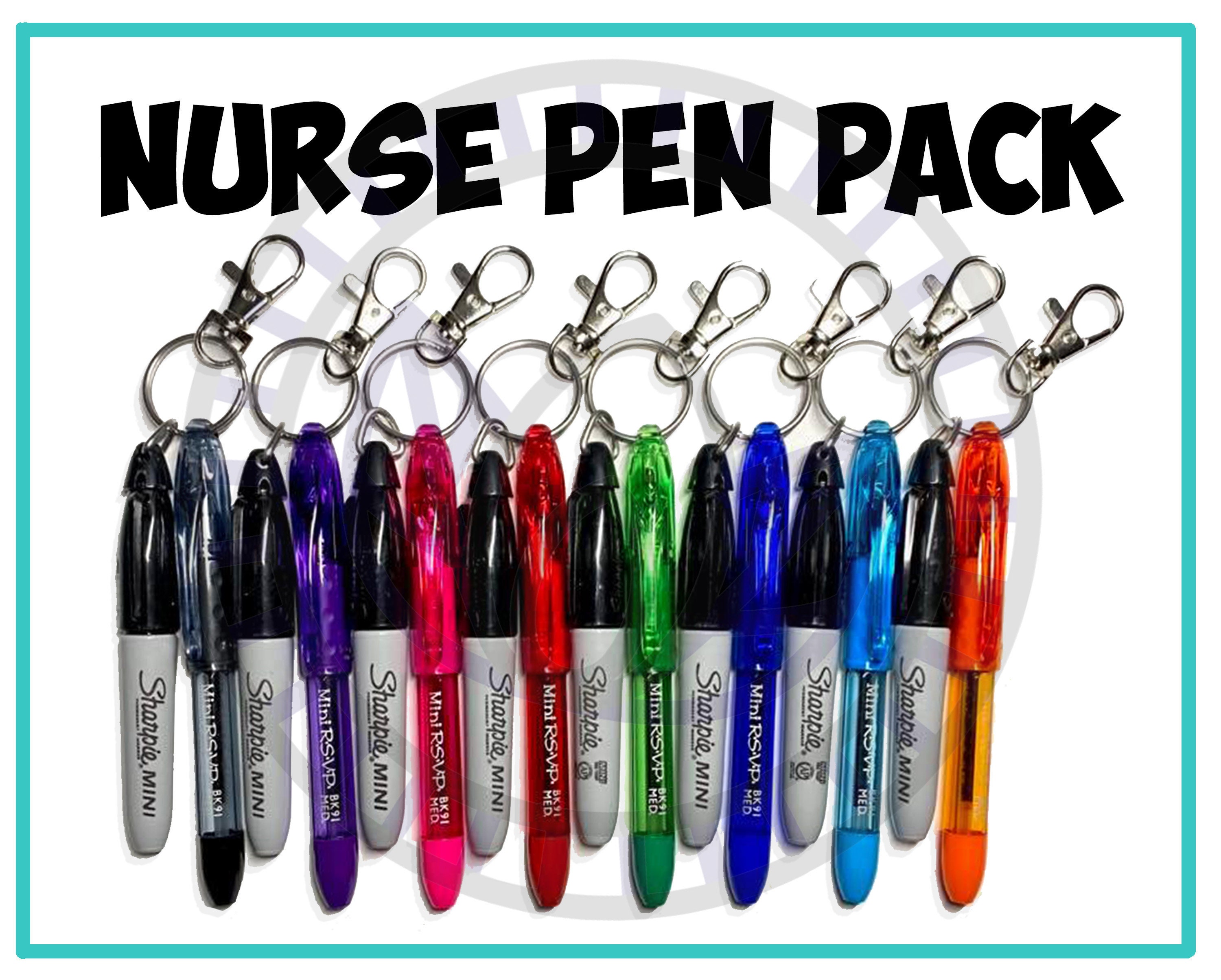 Nurse Pen Light, Permanent Marker, ID Badge Reel, Keychain Mini Pen, Mini  Marker, LED Light, Nurse Pen Pack 
