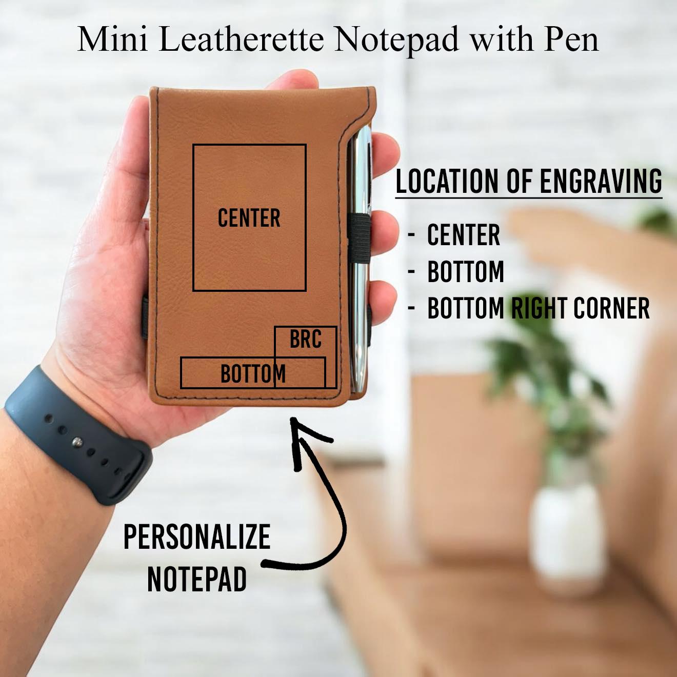 Leatherette Notepad Personalized Mini Notepad With Pen, Leatherette Notepad for Medical ...