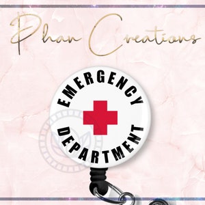 Emergency Room Nurse Badge Reel, ER Nurse ID Badge Holder, Emergency Department Badge Reel, Emergency Nurse Badge Holder, Cute Badge Reel