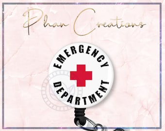 Emergency Room Nurse Badge Reel, ER Nurse ID Badge Holder, Emergency Department Badge Reel, Emergency Nurse Badge Holder, Cute Badge Reel