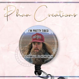 Pretty Tired Badge Reel, Funny Badge Reel, OR Nurse Badge Clip, Cute Badge Holder, Nurse Gift, Meme Badge Reel, Forest Gump, image 1