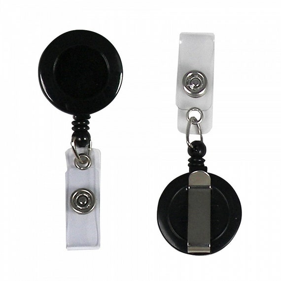 Blank Belt Clip ID Badge Reel Retractable Badge Holder Black Belt Non  Swivel DIY Badge Reel 