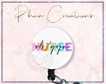 OBGYN Elegant Nurse Badge Reel, Obstetrician Badge, ob/gyn Badge Clip, Obstetrics Badge Holder, Nurse Gift Retractable Lanyard