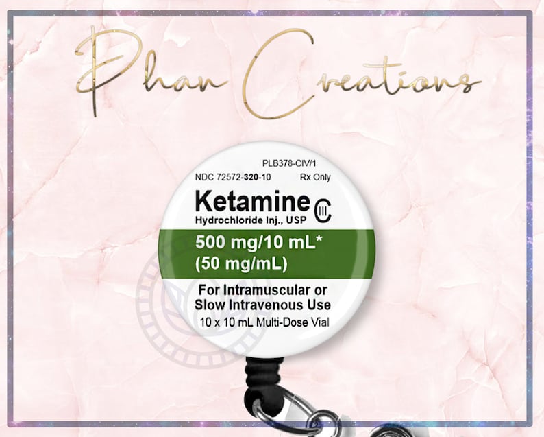 Ketamine Badge Reel, Funny Badge Reel, Anesthesiologist Badge Clip, CRNA Gift, Propofol, Nurse Gift, Surgeon Badge image 1