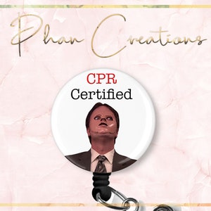 CPR Certified ID Badge Reel, Funny Badge Reel, Respiratory Therapist Badge Clip, Badge Holder, Nurse Gift