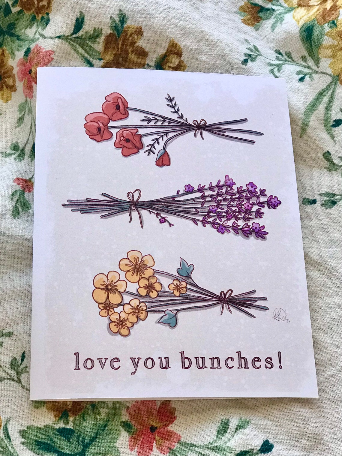Love You Bunches Card Valentines Day Mothers Day Etsy