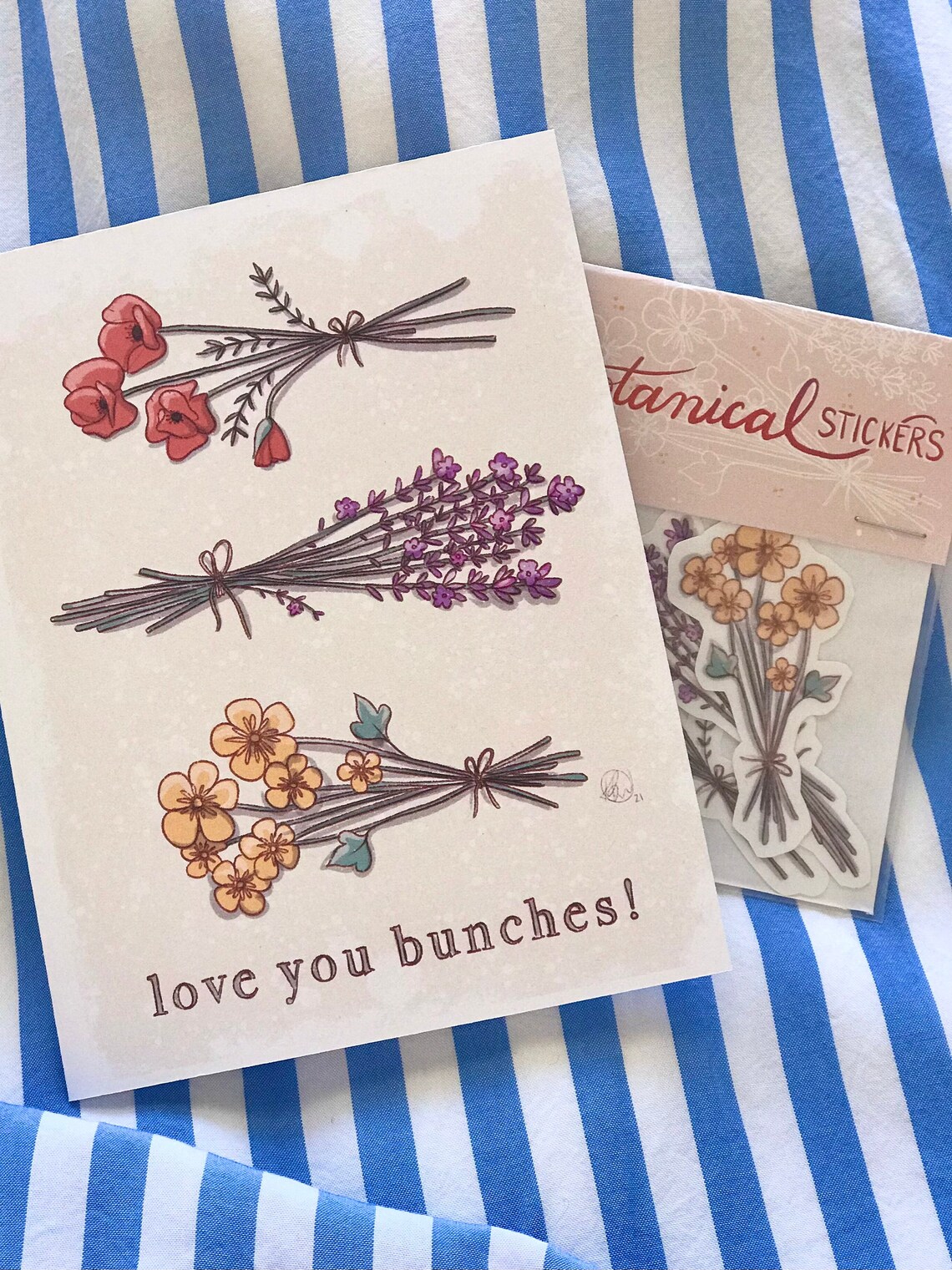 Love You Bunches Card Valentines Day Mothers Day Etsy