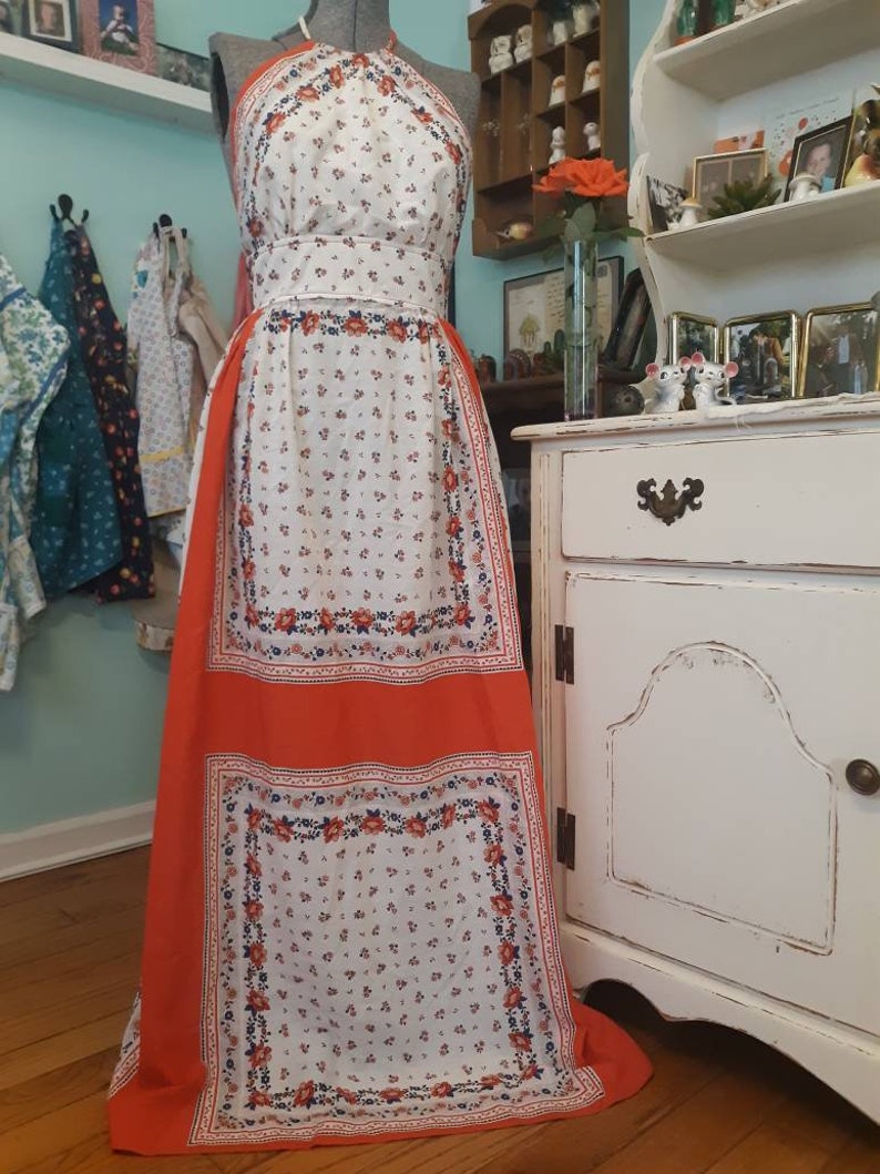 Vintage 70s Long Bandana Floral Halter Style Maxi Dress Size 6 Etsy