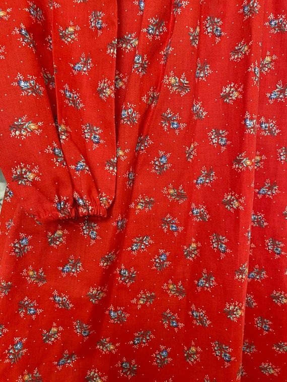 Vintage 60s 70s That’s My Babee red floral prairi… - image 3