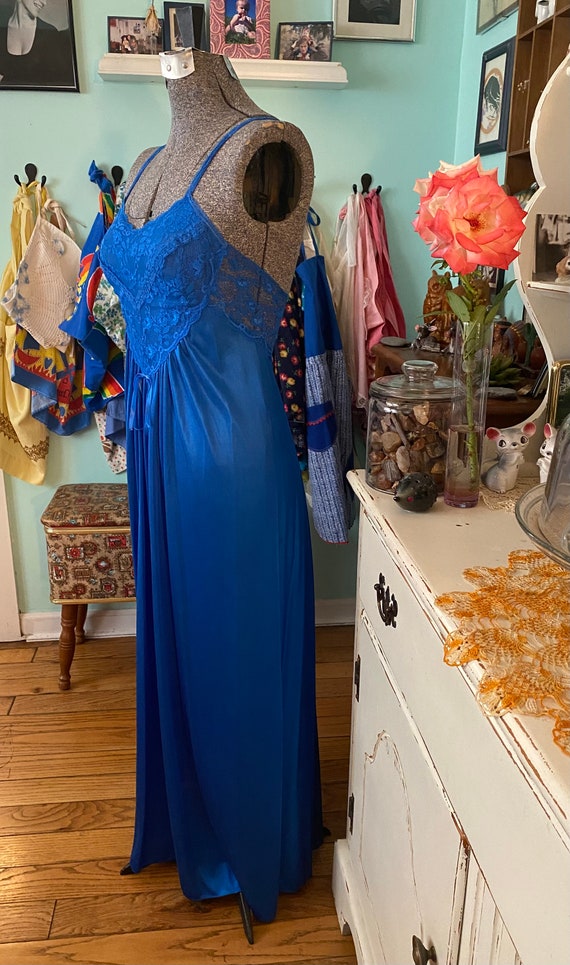Vintage blue lace nightgown / Vintage Kayser blue… - image 5