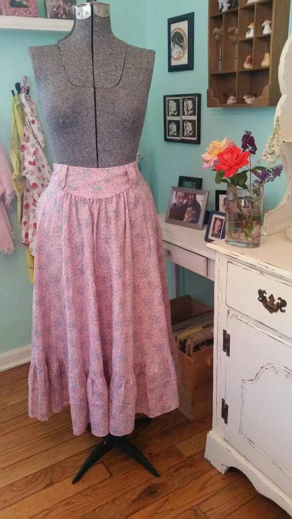 Vintage Gunne Sax skirt / pink floral Gunne Sax sk