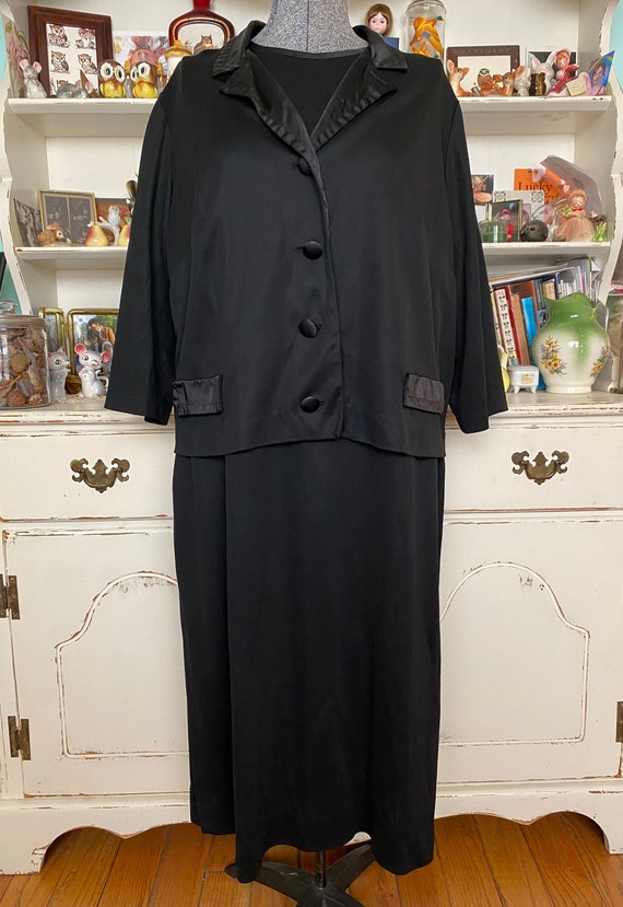Vintage Carol Brent black dress and jacket set siz