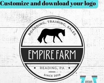 Equestrian Logo- Premade and customized | horse logo, farm logo, barn logo, easy logo, branding, horse barn, stable