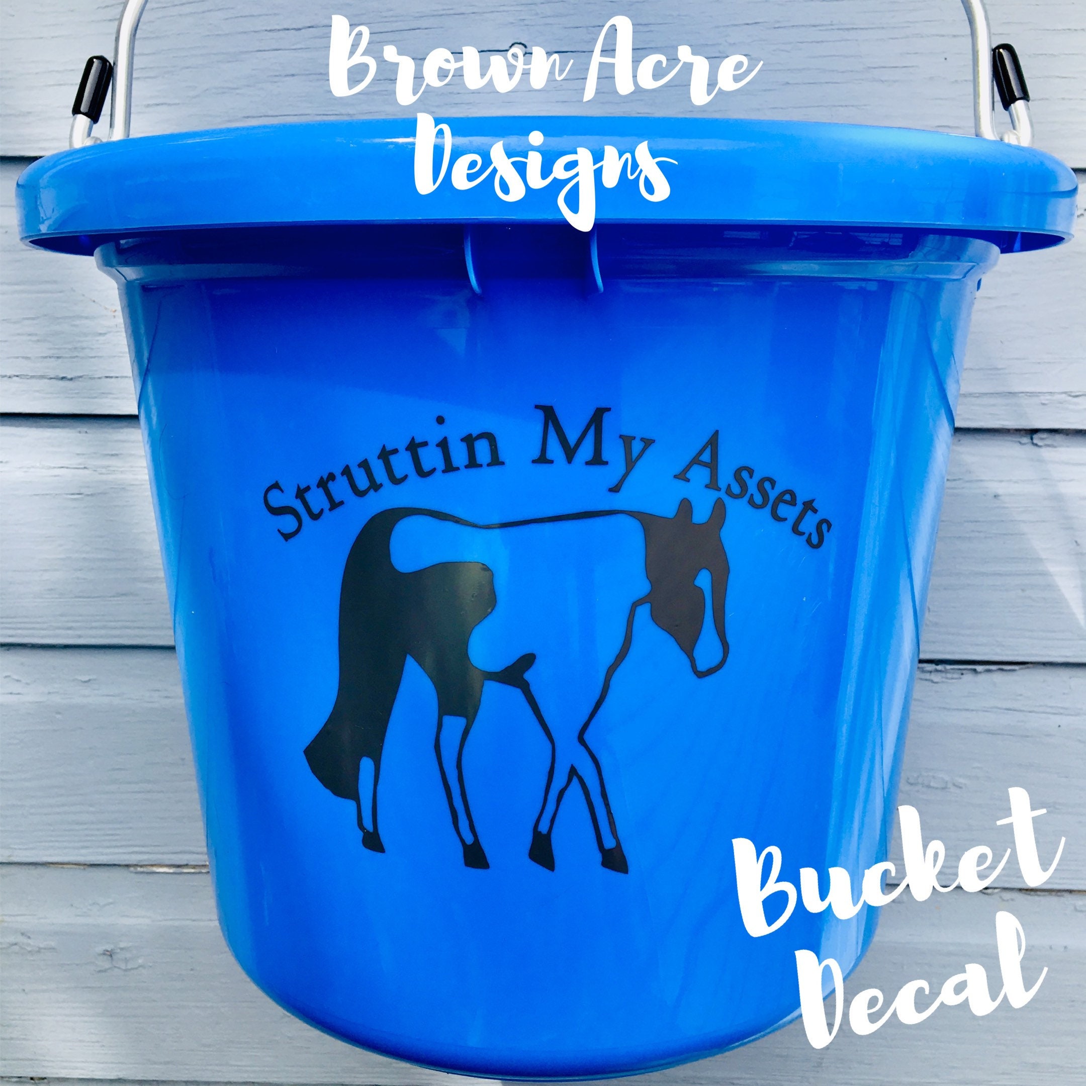 Custom Equestrian Bucket DECAL Horse Bucket Decal Etsy