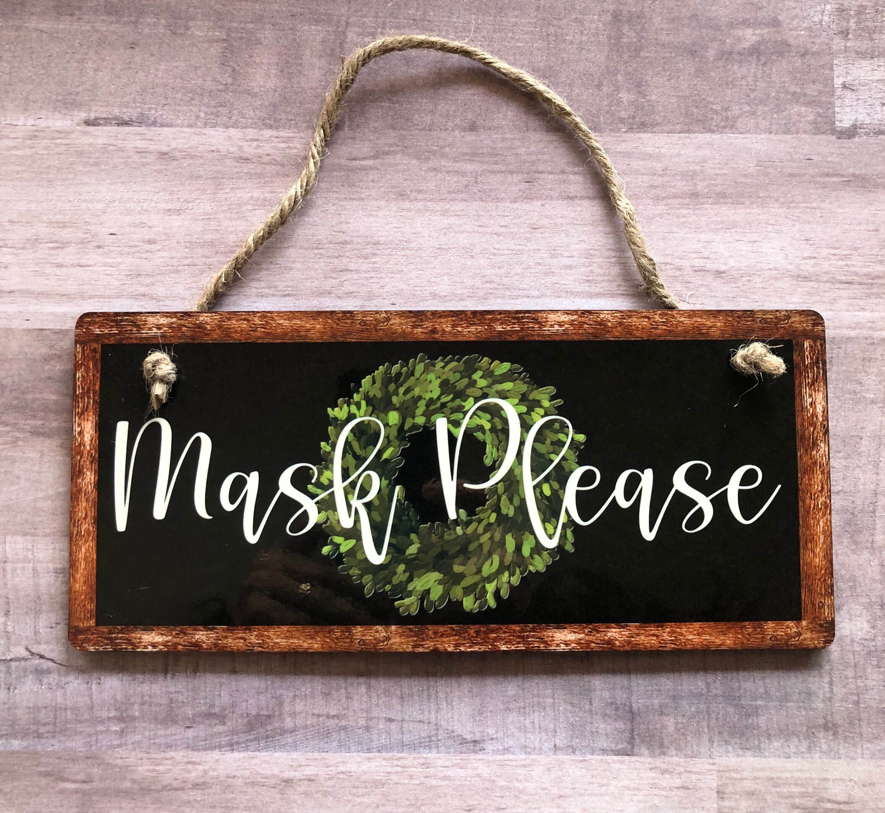 MASK DOOR SIGN Wear a Mask Sign Masks Required Wall | Etsy