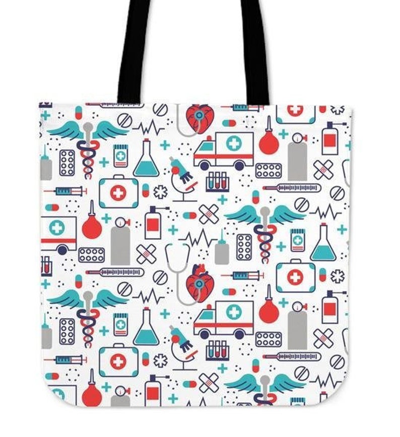 Cloth Tote Custom Premium Poly Cotton Tote Bag Double-Sided Print Nurse Tote Bag