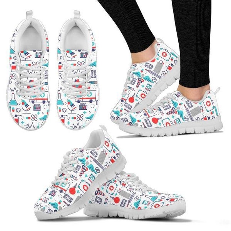 Nurse Sneakers White Custom Print Women/'s Running ShoesSneakersTrainers