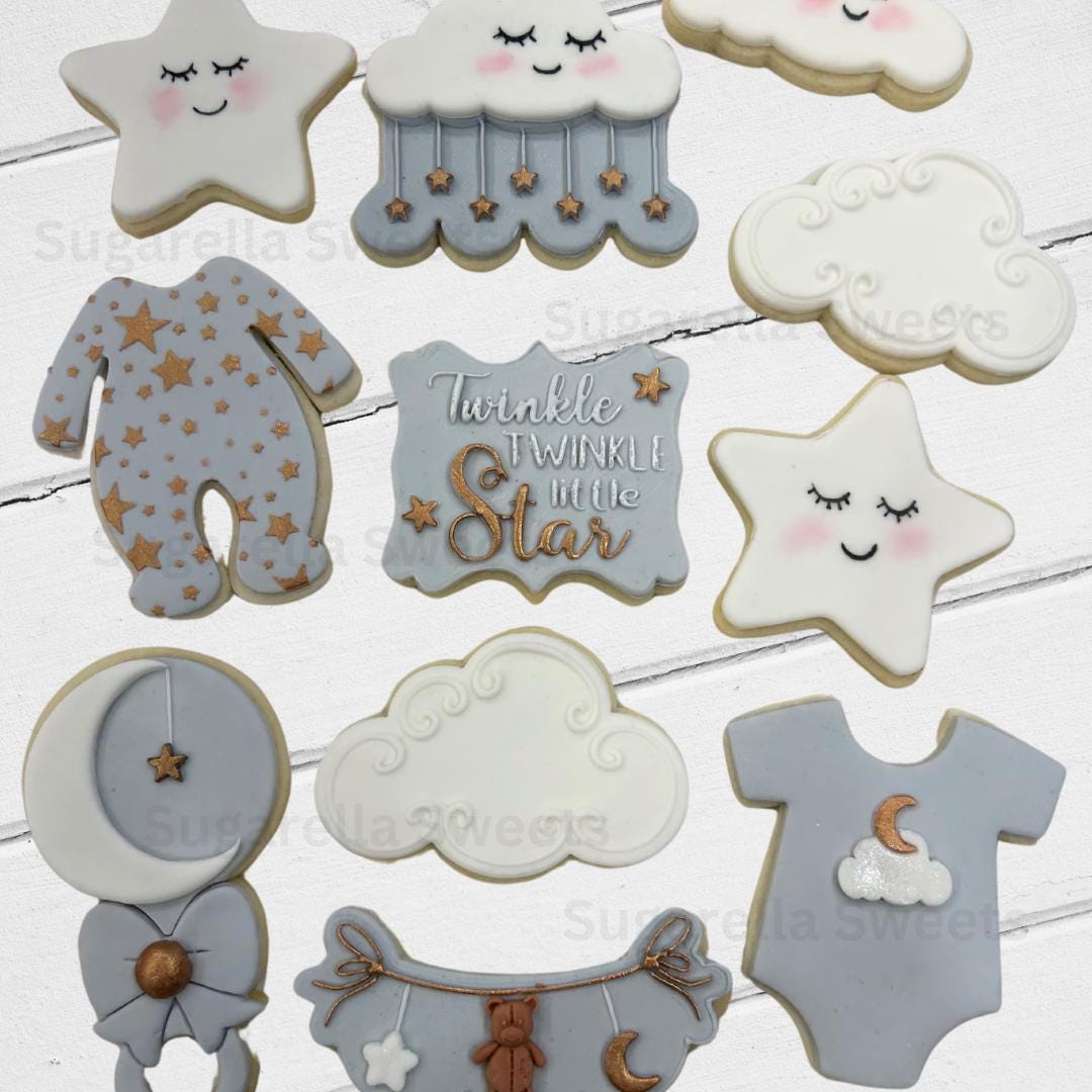 Moon Rattle Cookie Cutter and Stamp, Baby Shower Cookie Embosser - Etsy