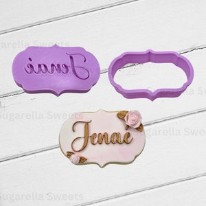 Custom Cookie Cutter and Stamp, Baby Shower Cookie Cutter, Birthday Cookie Embosser, Fondant tools, Fondant Stamp