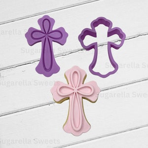 Crucifix Cross Cookie Cutter and Stamp, Religious, Holy Cookie Cutter Embosser, Fondant Stamp, Cake Decorating, First Communion, Baptism