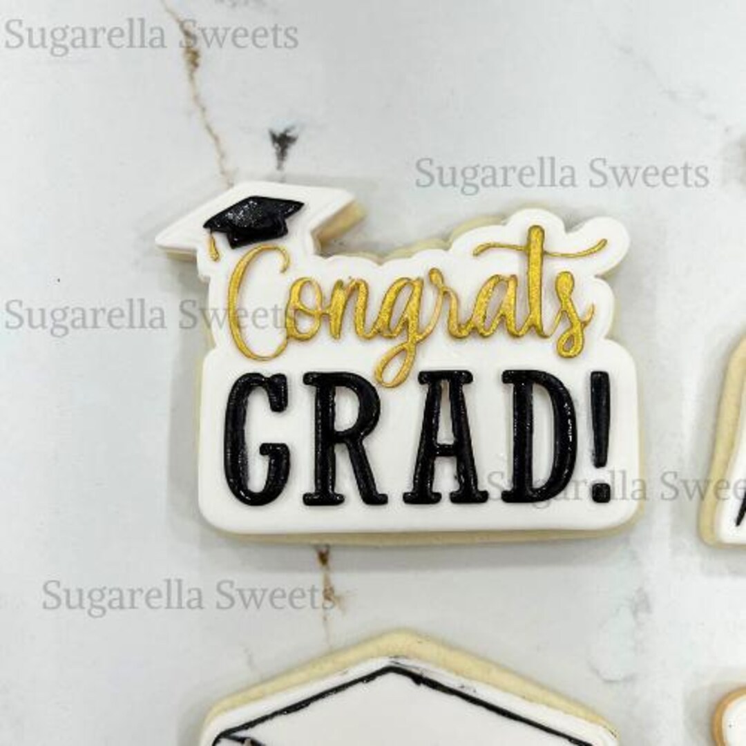 Congrats Grad Cookie Cutter and Stamp, Graduation Cap - Etsy