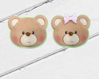 Teddy Bear Face Cookie Cutter and Embosser Stamp, Baby Shower