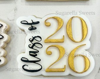 Class of 2026 Graduation Cookie Cutter and Stamp, Fondant Tool