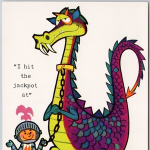 Harrah's Reno Lake Tahoe NV Nevada Dragon Bingo Publicité Carte postale Y3 vintage
