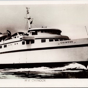 MV 'Chinook' Puget Sound WA Ship Gowen Sutton RPPC Carte postale Y1