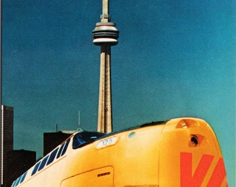 Via Rail Turbo Train Toronto Ontario CN Tower ongebruikte briefkaart Y3