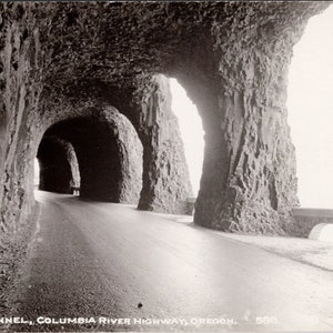 Mitchell Tunnel Columbia River Highway OR Oregon Cross & Dimmitt RPPC Postcard Y3