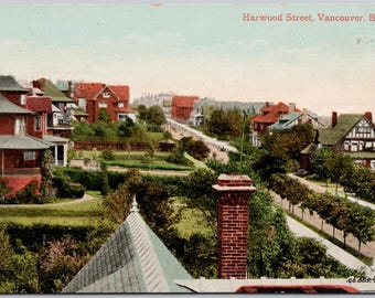 Harwood Street Vancouver BC British Columbia Canada Postcard Y3