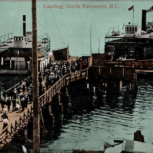 Atterrissage North Vancouver BC Boats Ferries St George Ferry Colombie-Britannique Carte postale Y3
