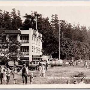 Crescent Hotel Crescent Beach BC Colombie-Britannique Carte postale RPPC inutilisée Y3